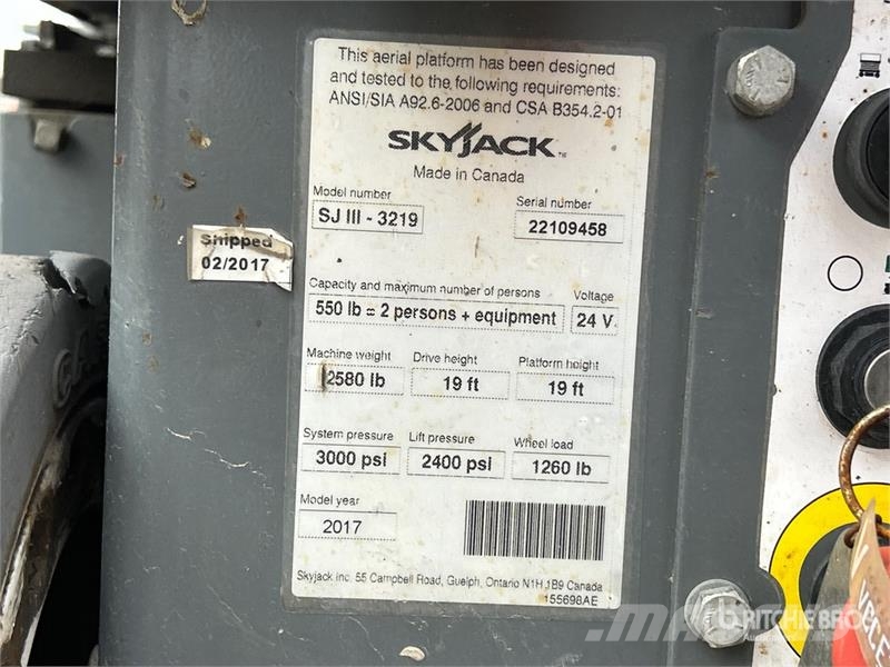 SkyJack SJIII3219 Electric Scissor Lift Šķerveida pacēlāji