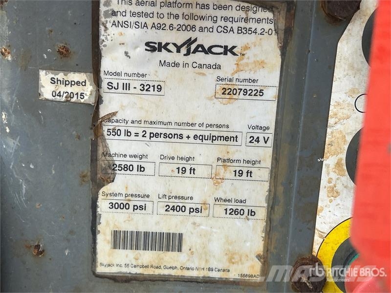 SkyJack SJIII3219 Electric Scissor Lift Šķerveida pacēlāji