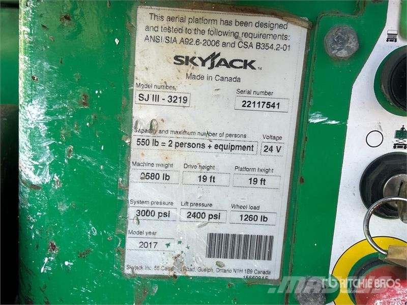 SkyJack SJIII3219 Electric Scissor Lift Šķerveida pacēlāji
