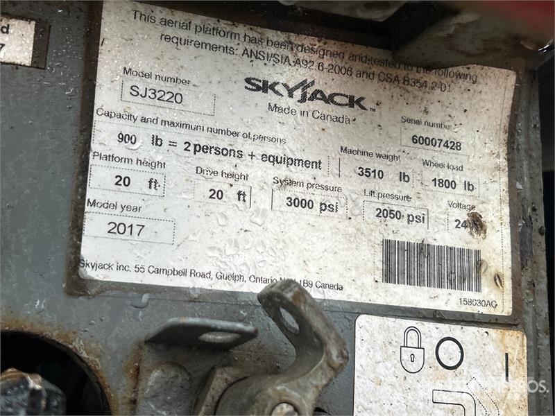 SkyJack SJIII3220 Electric Scissor Lift (Inoperable) Šķerveida pacēlāji