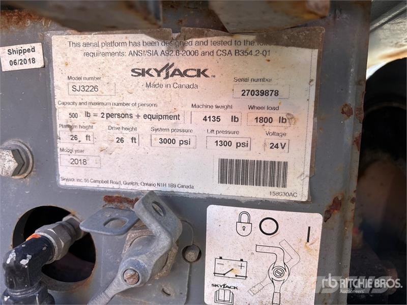 SkyJack SJIII3226 Electric Scissor Lift (Inoperable) Käärtõstukid