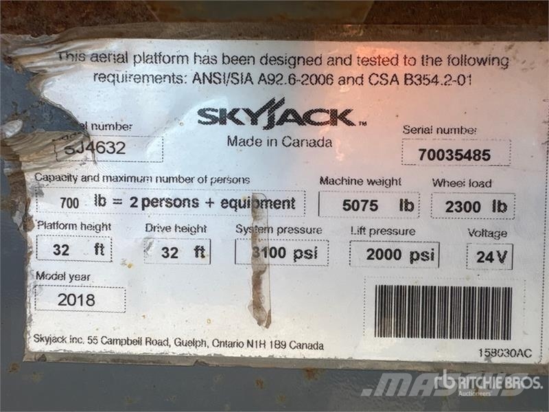 SkyJack SJIII4632 Ollós emelők