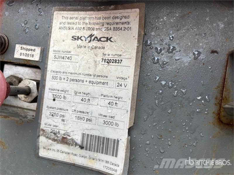 SkyJack SJIII4740 4x4 Electric Scissor Lift Šķerveida pacēlāji