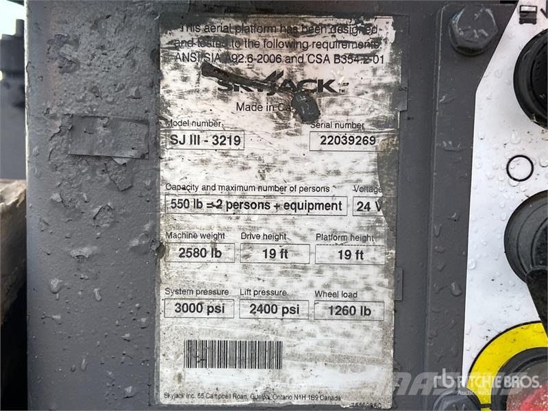 SkyJack SJlll3219 Electric Scissor Lift Škaraste platforme