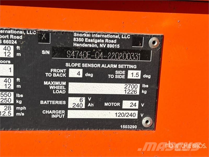 Snorkel S4740E Electric Scissor Lift رافعات مقصية الشكل