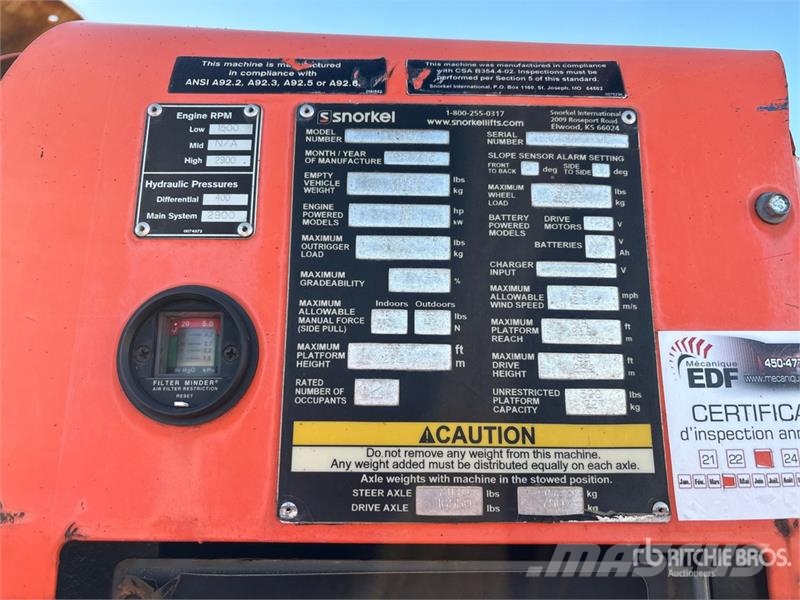 Snorkel TB-86J 4WD Diesel Telescopic Boom Lift Nacelles télescopiques