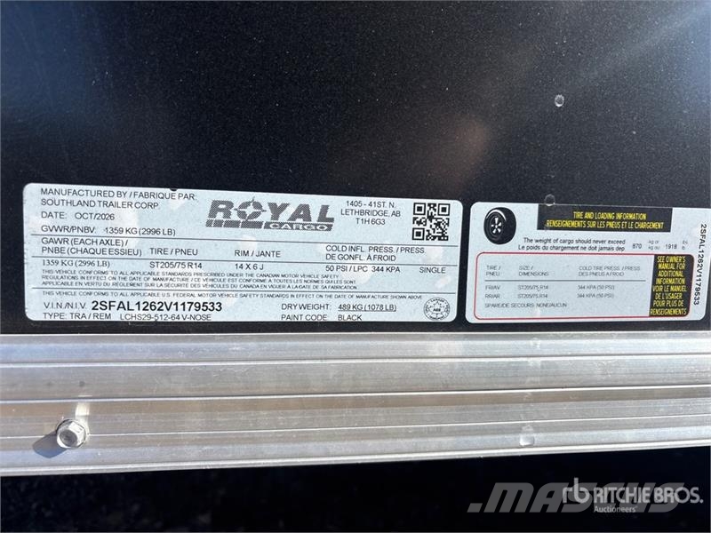 Southland LCHS29-512V-64 12 ft S/A Enclosed Traile Dengtos priekabos