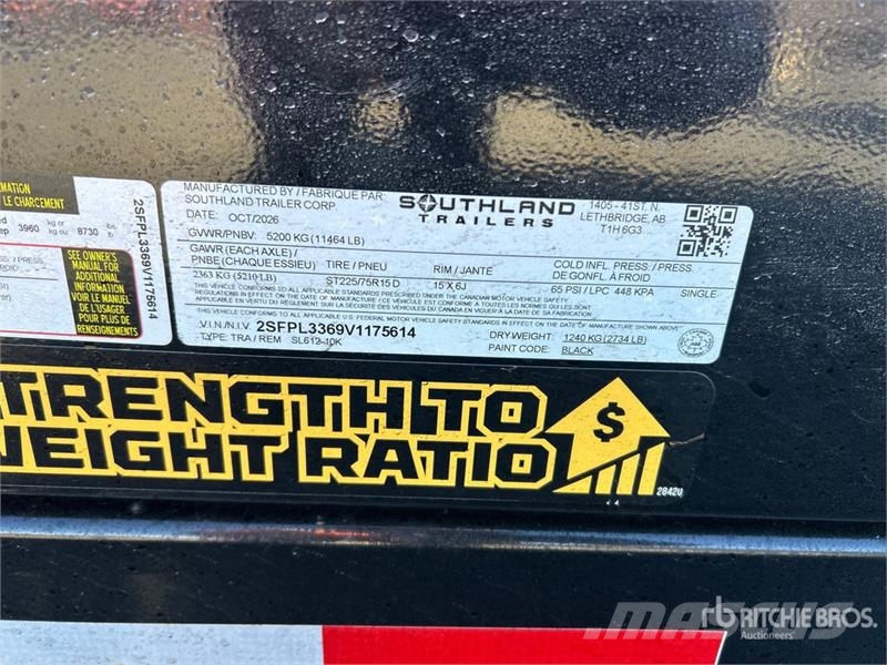 Southland SL610-10K 10 ft T/A Dump Utility Trailer Remorque benne