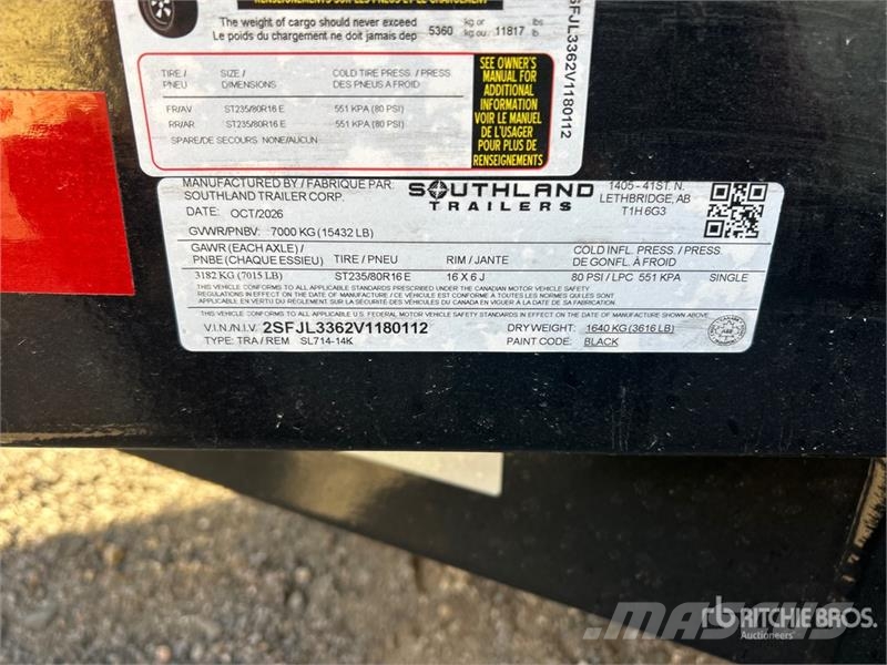 Southland SL714-14K 14 ft T/A Dump Utility Trailer Самоскиди