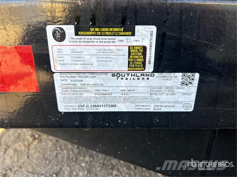  Southland SL714-14K 14 ft T/A Dump Utility Trailer مقطورات قلابة