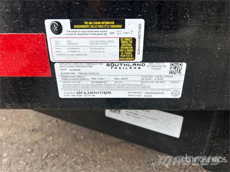 Southland SL714-14K 14 ft T/A Dump Utility Trailer Самоскиди