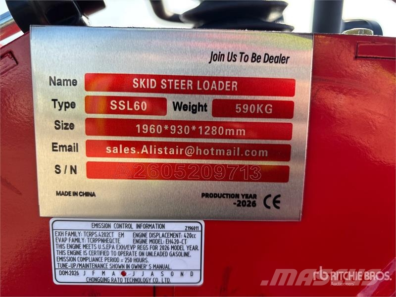 SSL60-RED Mini Compact Track Loader (Unused) Skid steer loaders