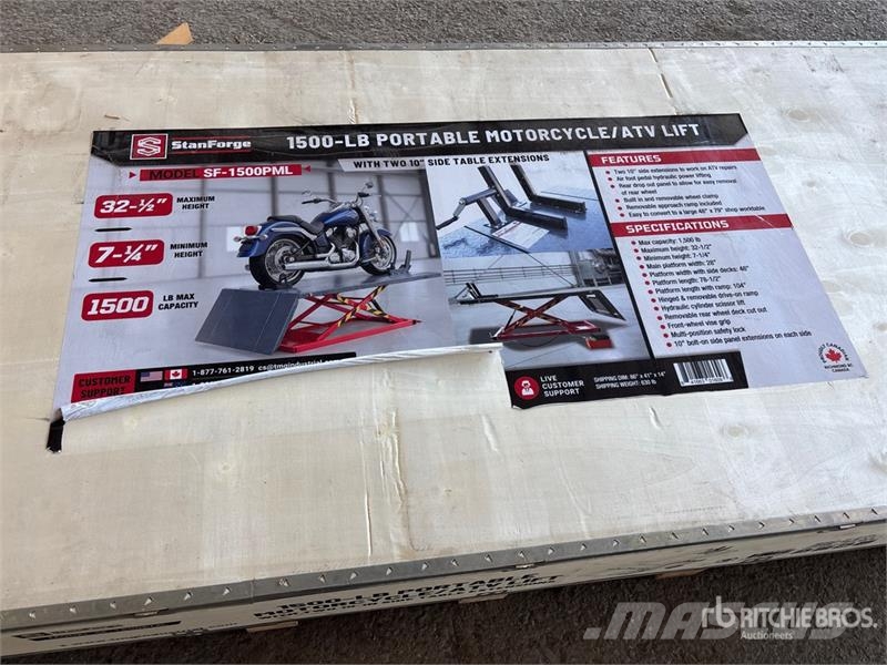 StanForge 1500PML 1500 lbs Motorcycle Lift (Unused Andre komponenter