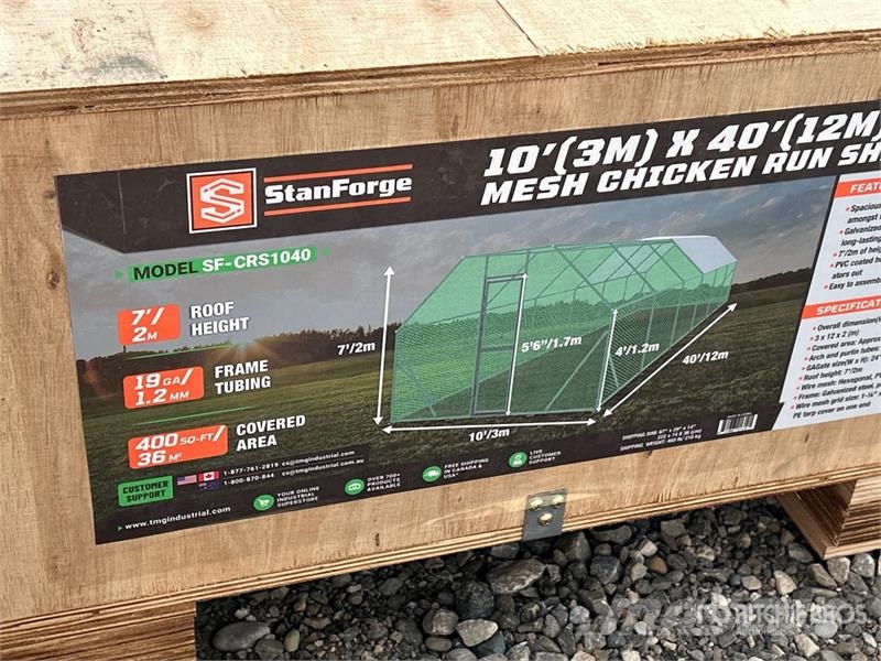  StanForge CRS1040 10 ft x 40 ft Mesh Chicken Run & Overige veehouderijmachines