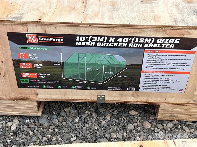  StanForge CRS1040 10 ft x 40 ft Mesh Chicken Run & Overige veehouderijmachines