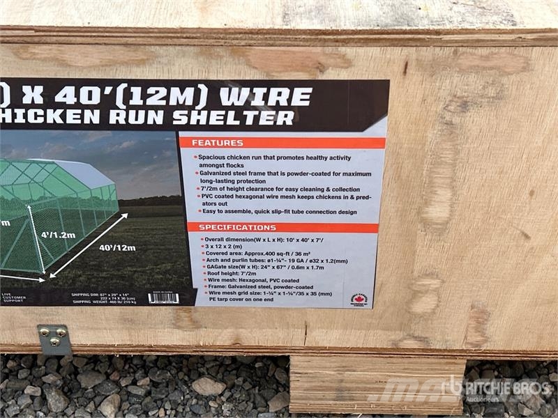  StanForge CRS1040 10 ft x 40 ft Mesh Chicken Run & Overige veehouderijmachines