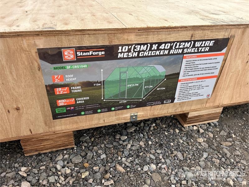  StanForge CRS1040 10 ft x 40 ft Mesh Chicken Run & Overige veehouderijmachines
