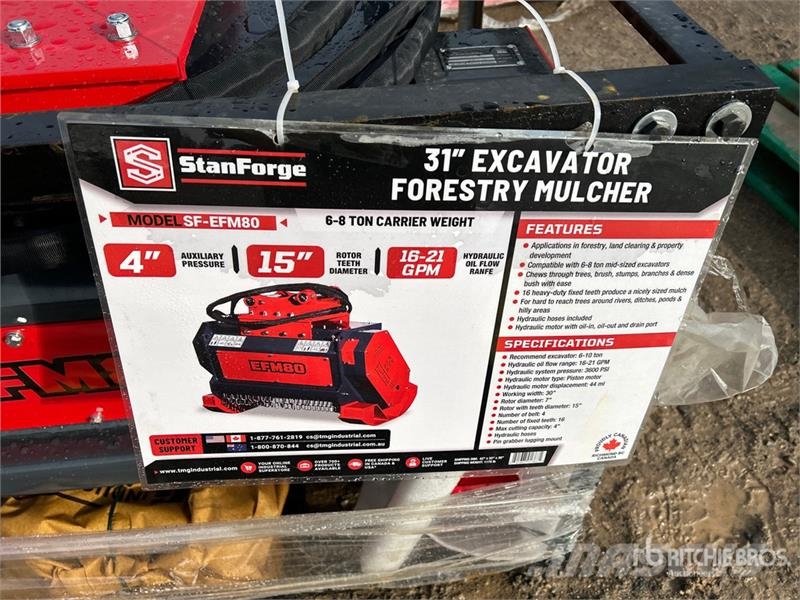  StanForge EFM80 30 in Excavator Forestry Brush Mul Andre komponenter