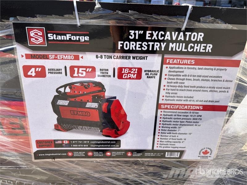 StanForge EFM80 30 in Excavator Forestry Brush Mul Šumarski malčeri