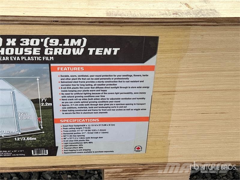  StanForge GH1230 Tunnel Greenhouse (Unused) Citas sastāvdaļas