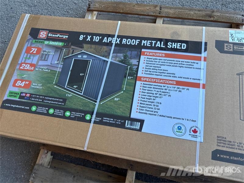 StanForge MS0810 8 ft x 10 ft Galvanized Apex Roof المباني الإطار الصلب