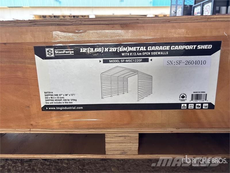 StanForge MSC1220F 12 ft x 20 ft Carport (Unused) المباني الإطار الصلب