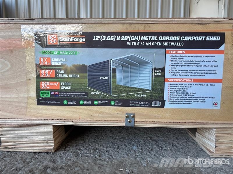 StanForge MSC1220F 12 ft x 20 ft Carport (Unused) المباني الإطار الصلب