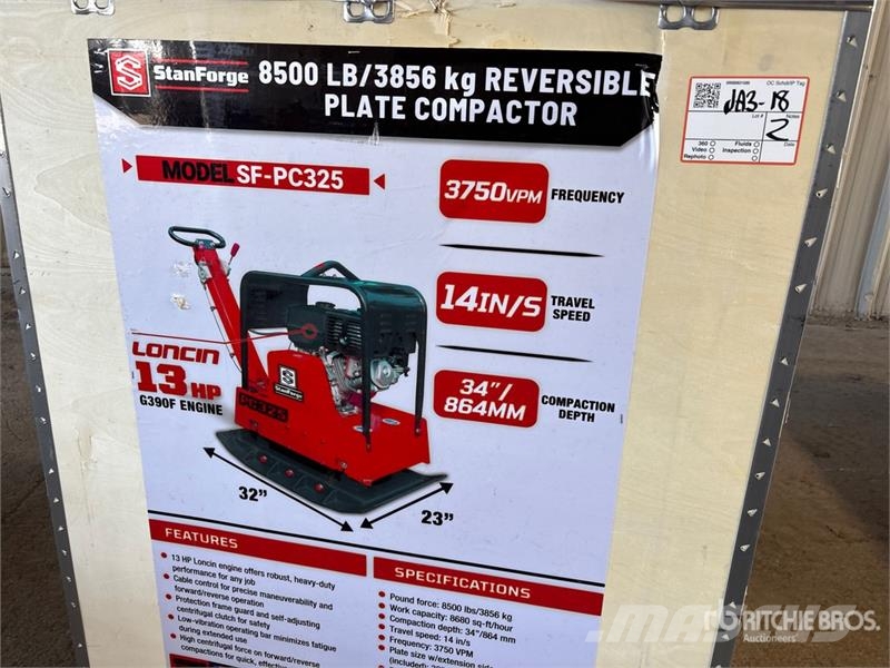 StanForge PC325 Vibratory Plate Compactor (Unused) Kompaktory