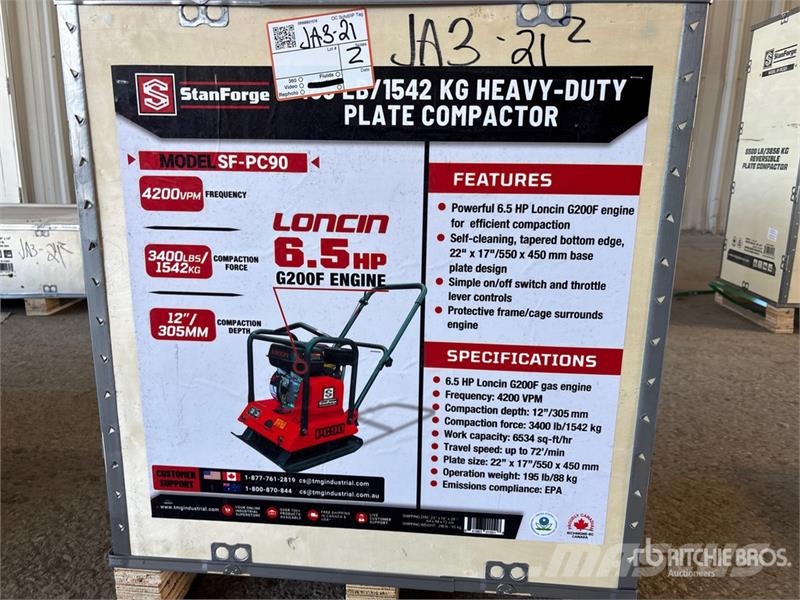 StanForge PC90 Vibratory Plate Compactor (Unused) Kompaktory