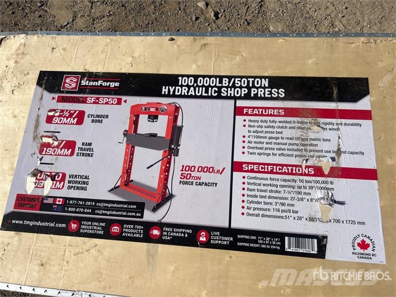  StanForge SP50 50 Ton Shop Press (Unused) Drugi deli