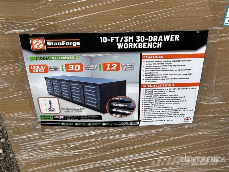 StanForge SWB30 10 ft 30-Drawer Workbench (Unused) Drugi deli