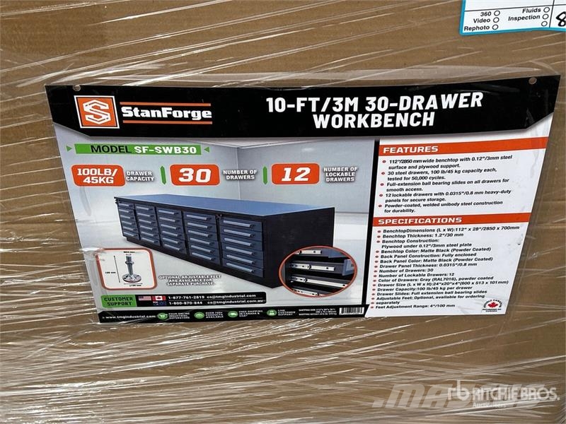 StanForge SWB30 10 ft 30-Drawer Workbench (Unused) Drugi deli