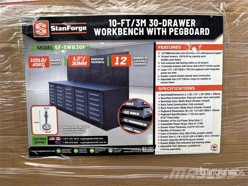 StanForge SWB30P 10 ft Steel Workbench (Unused) Andre komponenter