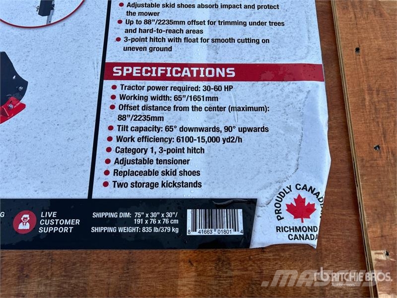 StanForge TFMO70 65 in 3-Point Flail Mower (Unused Falciatrici