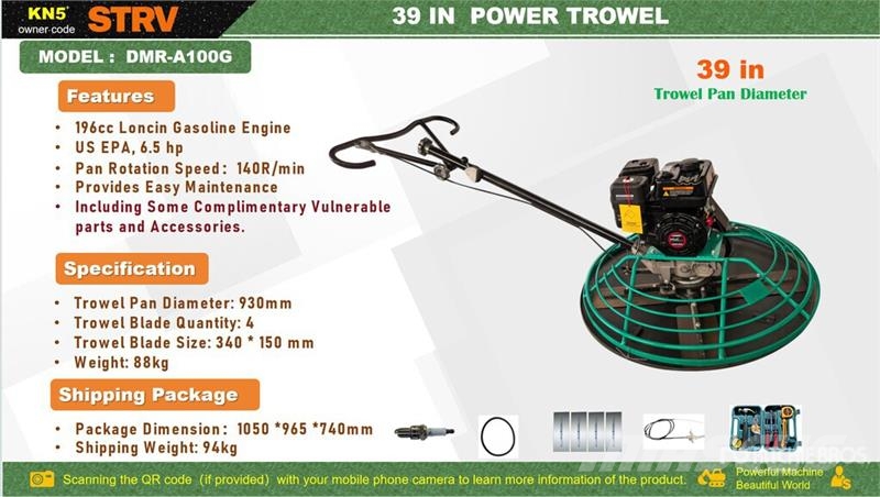 STARVOX DMR-A100G 39 in Power Trowel (Unused) Palas