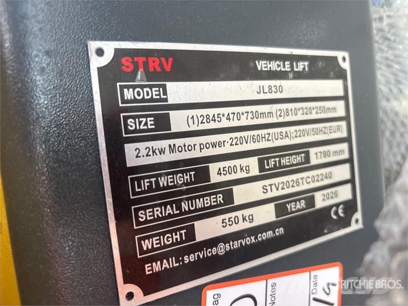  STARVOX JL830 2 Post 10000 lb Vehicle Lift (Unused Būvniecība- Citi