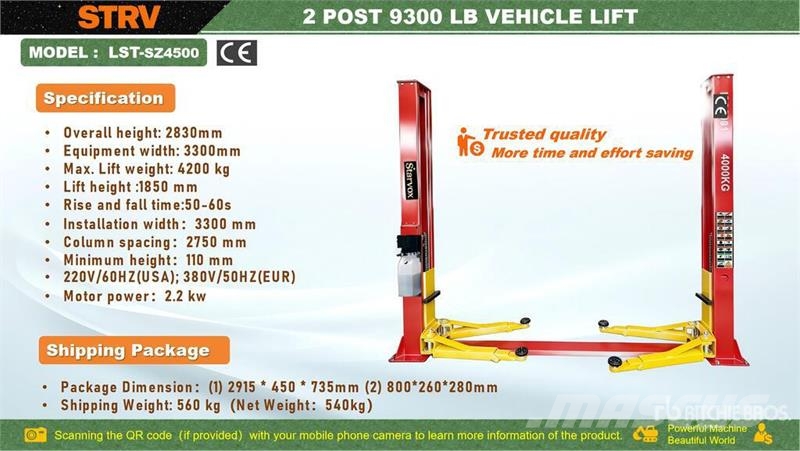 STARVOX LST-SZ4500 2 Post 9300 lb Vehicle Lift (Un Строителство - Други