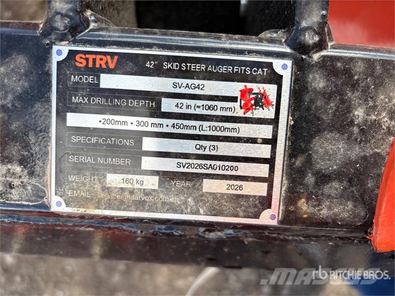  STARVOX SV-AG42 Skid Steer Auger (Unused) مثاقيب