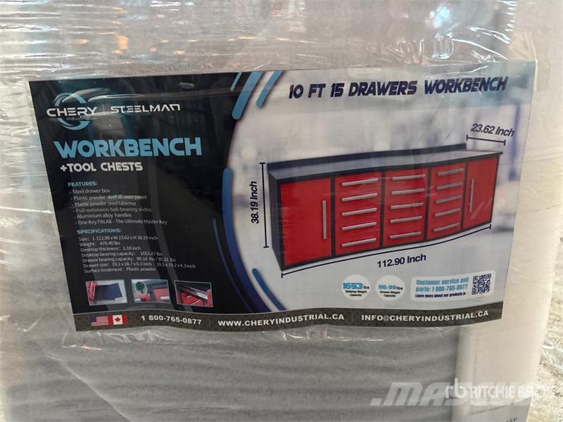 Steelman 10 ft 18-Drawer Stainless Workbench Andre komponenter