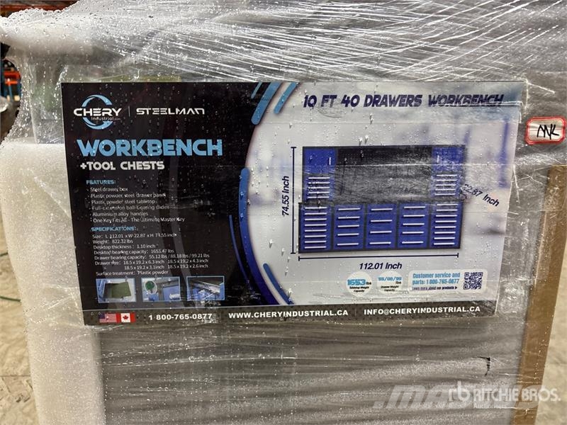  Steelman 10 ft 40-Drawer Workbench (Unused) Andre komponenter