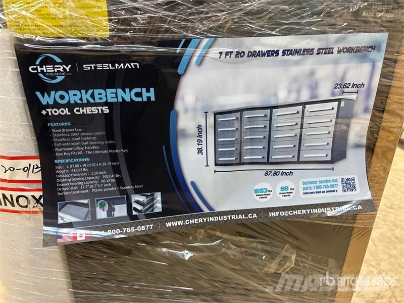 Steelman 7 ft 20-Drawer Workbench (Unused) Andre komponenter