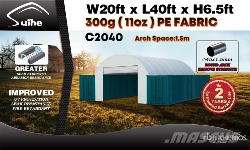 Suihe C2040-300gPE 20 ft x 40 ft Container Shelter (Unus Otros