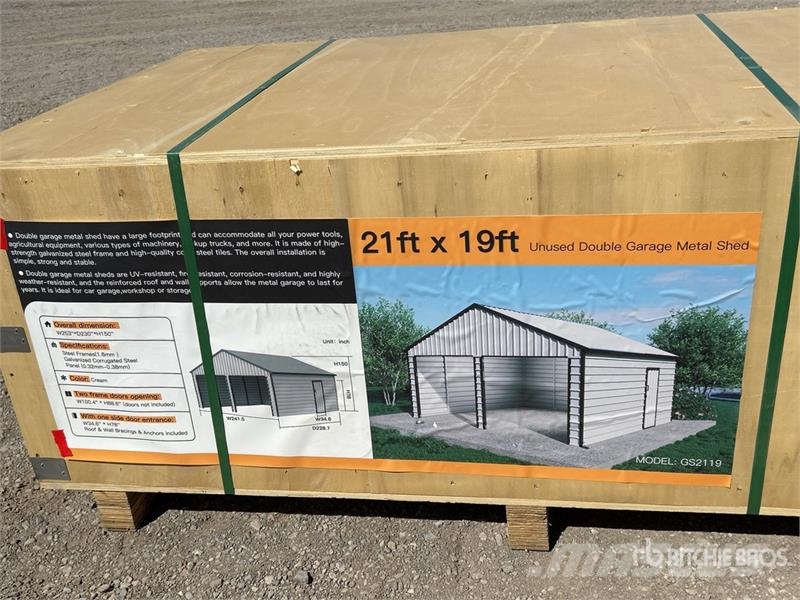 Suihe GS2119 Double Garage Metal Shed (Unused) Edificación de acero