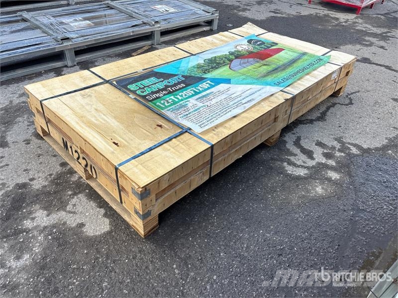 Suihe M122009P 12 ft x 20 ft Light Steel Carport (Unused Steel frame buildings