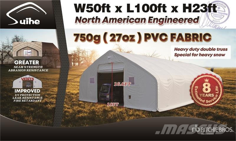Suihe S5010023DP-750gPVC 100 ft x 50 ft x 23 ft Storage  Edificación de acero