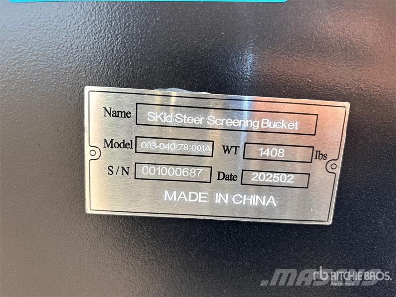 Suihe SSB-S 78 in Skid Steer Screening Bucket (Unused) Screening buckets