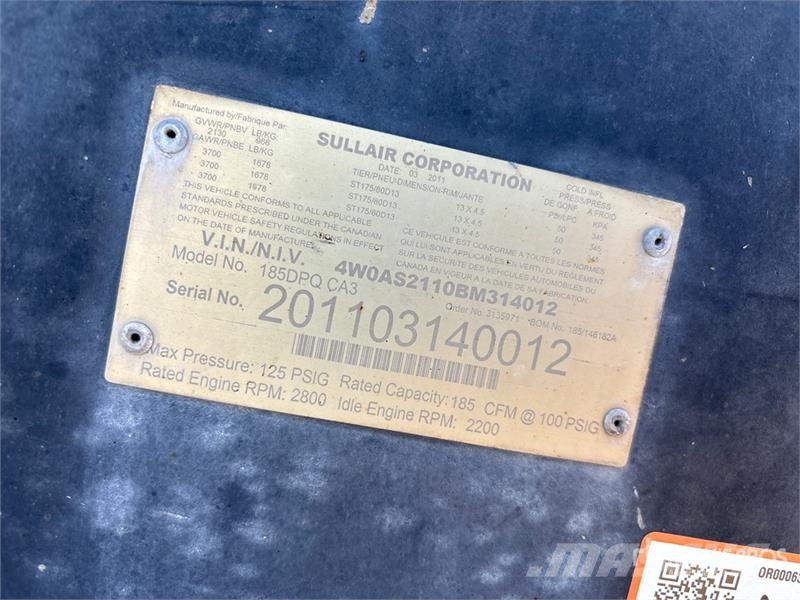 Sullair 185BD Air Compressor Kompresori