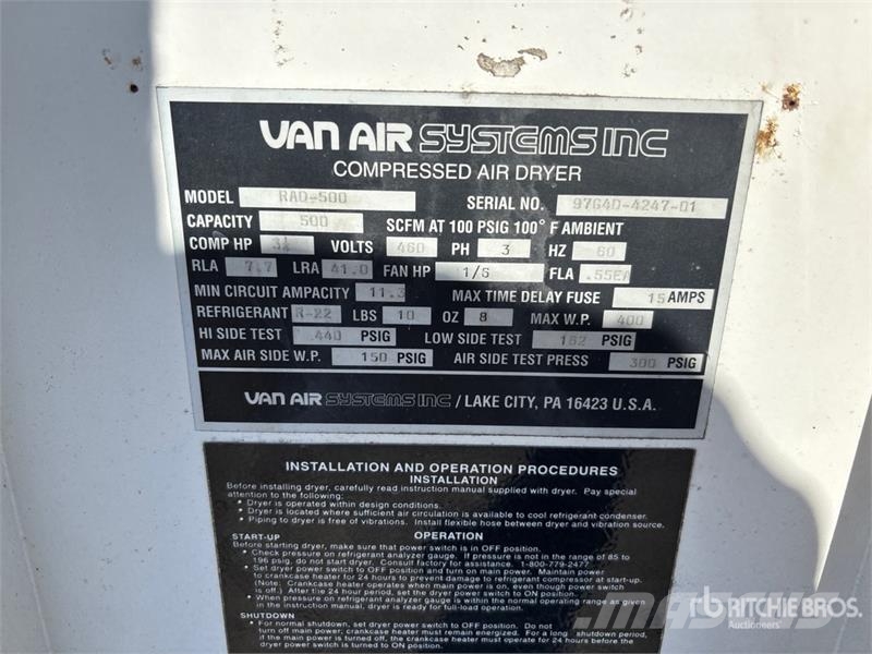 Sullair RAD-500 Electric Air Dryer Saspiesta gaisa žāvētāji