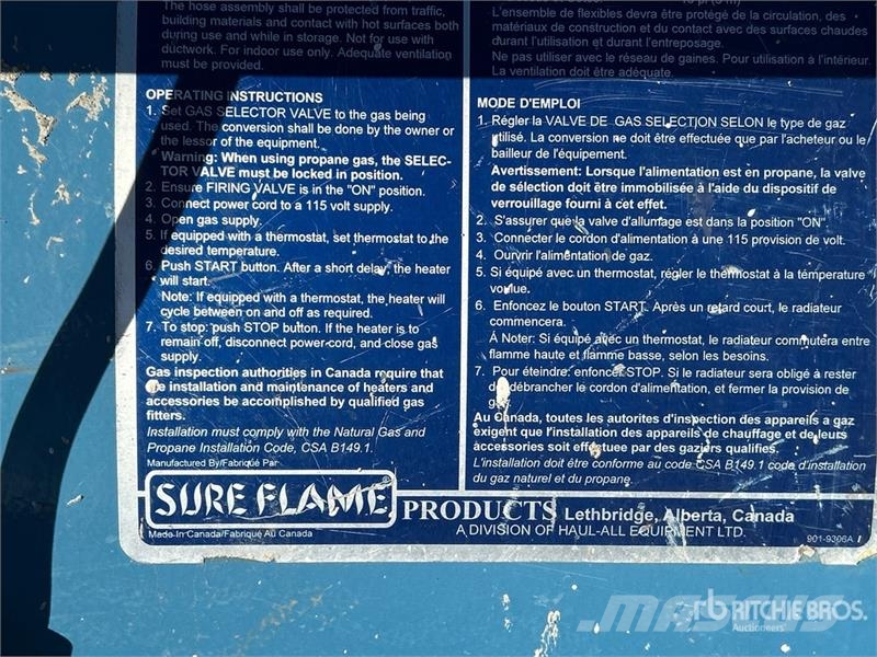  Sure Flame Flame 1000000 BTU Space Heater Équipement de dégel