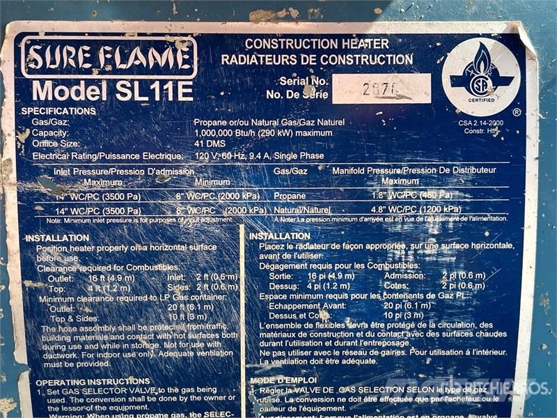  Sure Flame SL11E Kühl- und Heizsysteme